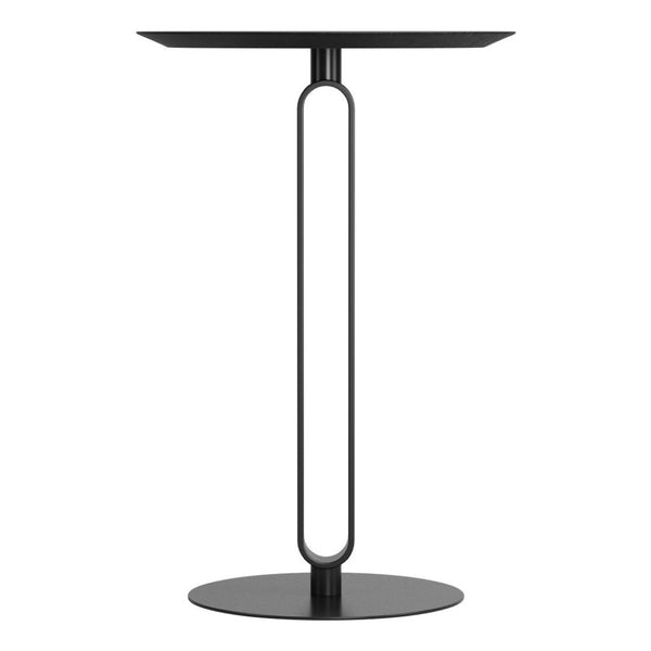 HomeRoots 24" Modern Black Wood and Steel Bar Table for Compact Spaces – Stylish Bistro Design for Two 668826