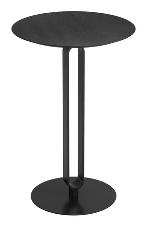HomeRoots 24" Modern Black Wood and Steel Bar Table for Compact Spaces – Stylish Bistro Design for Two 668826