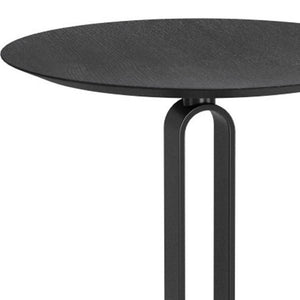 HomeRoots 24" Modern Black Wood and Steel Bar Table for Compact Spaces – Stylish Bistro Design for Two 668826