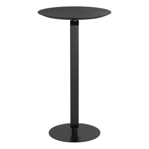 HomeRoots 24" Modern Black Wood and Steel Rounded Bar Table – Sleek Design for Compact Spaces & Entertaining 668827
