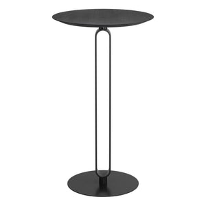 HomeRoots 24" Modern Black Wood and Steel Rounded Bar Table – Sleek Design for Compact Spaces & Entertaining 668827