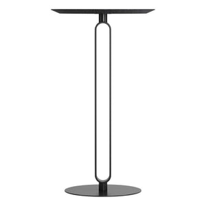HomeRoots 24" Modern Black Wood and Steel Rounded Bar Table – Sleek Design for Compact Spaces & Entertaining 668827