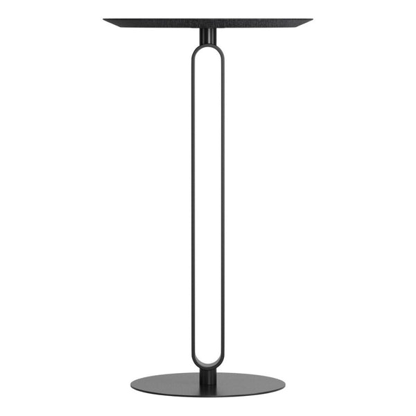 HomeRoots 24" Modern Black Wood and Steel Rounded Bar Table – Sleek Design for Compact Spaces & Entertaining 668827
