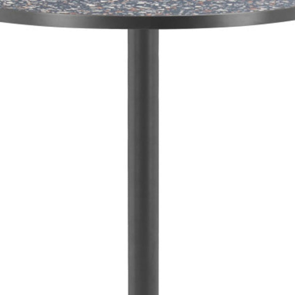 HomeRoots 24" Black Faux Terrazzo Round Bar Table – Stylish, Durable High-Top Design for Modern Spaces & Bars 668830