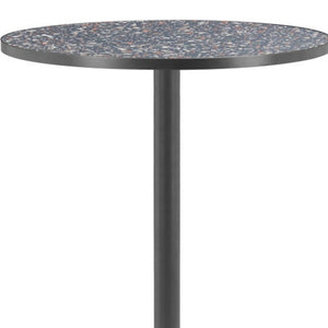 HomeRoots 24" Black Faux Terrazzo Round Bar Table – Stylish, Durable High-Top Design for Modern Spaces & Bars 668830