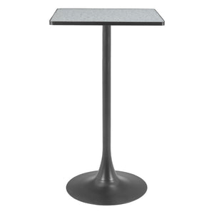 HomeRoots 24" Modern Gray Faux Terrazzo & Black Steel Square Bar Table for Stylish Dining & Gatherings 668832