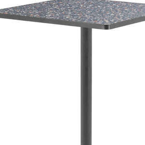 HomeRoots 24" Modern Black Faux Terrazzo & Steel Square Bar Table - Chic Design for Home & Hospitality Use 668833