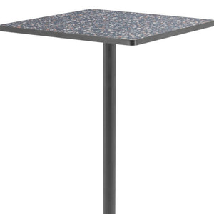 HomeRoots 24" Modern Black Faux Terrazzo & Steel Square Bar Table - Chic Design for Home & Hospitality Use 668833