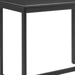 HomeRoots 51" Black Aluminum High-Top Outdoor Bar Table - Stylish, Durable, Weather-Resistant for Any Setting 668837