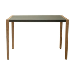 HomeRoots 56" Gray Faux Concrete High-Top Bar Table with Solid Wood Accents for Indoor/Outdoor Entertaining 668840