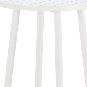 HomeRoots 24" Modern White Aluminum Round Outdoor Bar Table - Stylish, Durable, Perfect for Any Gathering! 668841
