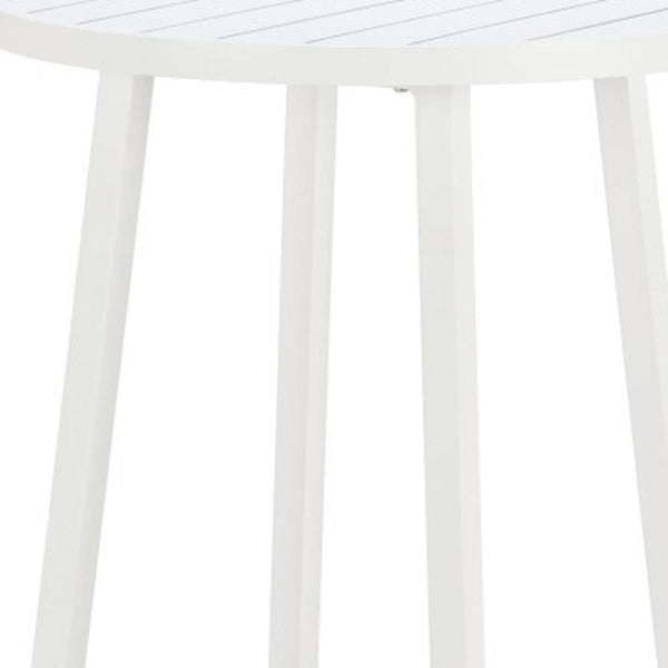 HomeRoots 24" Modern White Aluminum Round Outdoor Bar Table - Stylish, Durable, Perfect for Any Gathering! 668841