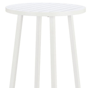 HomeRoots 24" Modern White Aluminum Round Outdoor Bar Table - Stylish, Durable, Perfect for Any Gathering! 668841