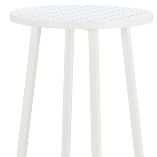HomeRoots 24" Modern White Aluminum Round Outdoor Bar Table - Stylish, Durable, Perfect for Any Gathering! 668841