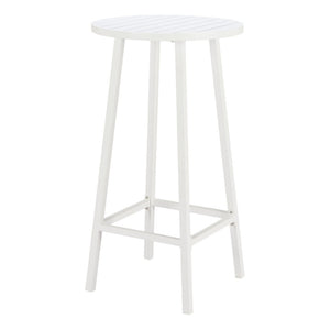 HomeRoots 24" Modern White Aluminum Round Outdoor Bar Table - Stylish, Durable, Perfect for Any Gathering! 668841