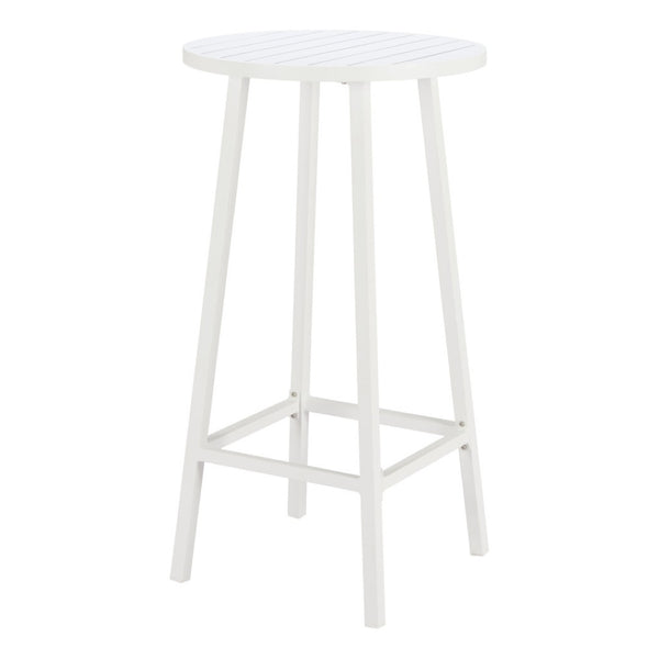 HomeRoots 24" Modern White Aluminum Round Outdoor Bar Table - Stylish, Durable, Perfect for Any Gathering! 668841