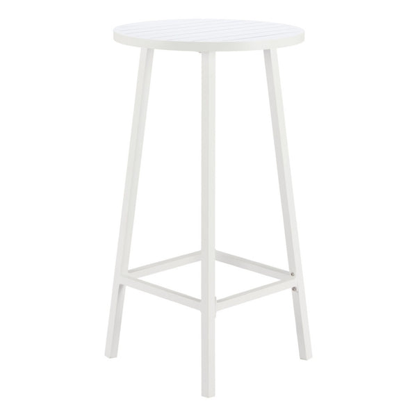 HomeRoots 24" Modern White Aluminum Round Outdoor Bar Table - Stylish, Durable, Perfect for Any Gathering! 668841