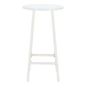HomeRoots 24" Modern White Aluminum Round Outdoor Bar Table - Stylish, Durable, Perfect for Any Gathering! 668841