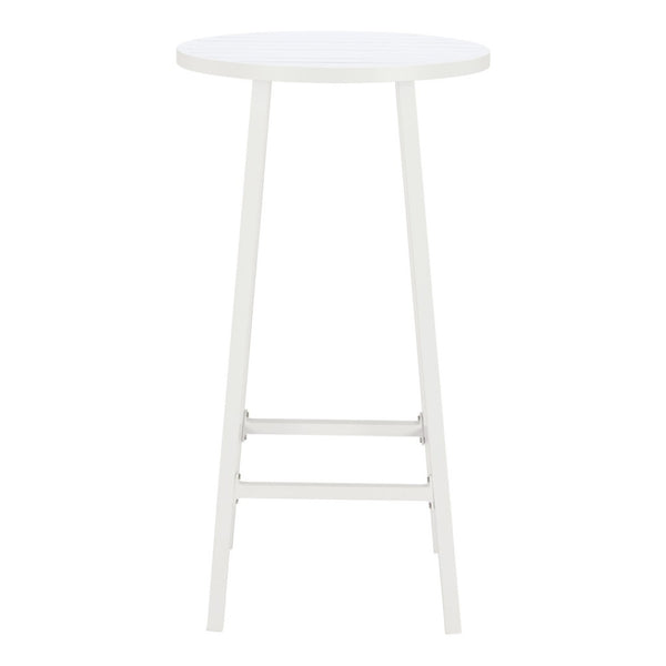 HomeRoots 24" Modern White Aluminum Round Outdoor Bar Table - Stylish, Durable, Perfect for Any Gathering! 668841