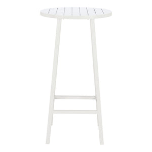HomeRoots 24" Modern White Aluminum Round Outdoor Bar Table - Stylish, Durable, Perfect for Any Gathering! 668841