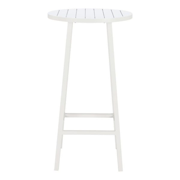 HomeRoots 24" Modern White Aluminum Round Outdoor Bar Table - Stylish, Durable, Perfect for Any Gathering! 668841