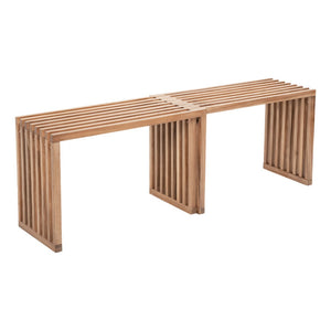 HomeRoots 54" Natural Acacia Wood Extendable Bench - Stylish, Versatile Seating for Indoor & Outdoor Use 668842
