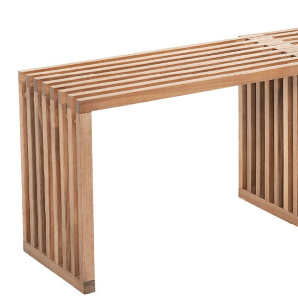 HomeRoots 54" Natural Acacia Wood Extendable Bench - Stylish, Versatile Seating for Indoor & Outdoor Use 668842