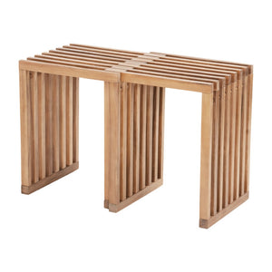HomeRoots 27" Natural Solid Wood Adjustable Bench - Versatile Acacia Seating for Indoor & Outdoor Spaces 668843