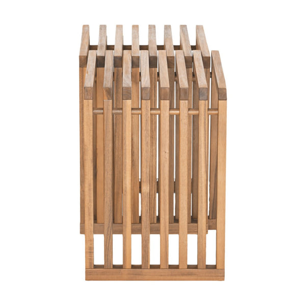 HomeRoots 27" Natural Solid Wood Adjustable Bench - Versatile Acacia Seating for Indoor & Outdoor Spaces 668843