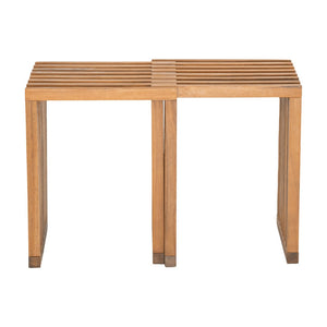 HomeRoots 27" Natural Solid Wood Adjustable Bench - Versatile Acacia Seating for Indoor & Outdoor Spaces 668843