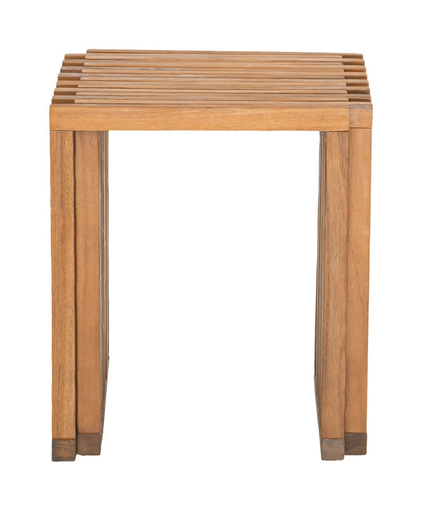 HomeRoots 27" Natural Solid Wood Adjustable Bench - Versatile Acacia Seating for Indoor & Outdoor Spaces 668843