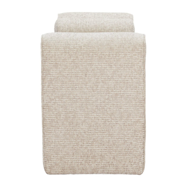 HomeRoots 60" Beige Upholstered Bench - Stylish Solid Wood Seating for Entryway, Hallway, or Foyer Decor 668844