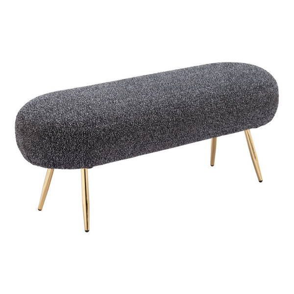HomeRoots 48" Black and Gold Upholstered Bench - Stylish Entryway Seating with Storage for Shoes and Keys 668845