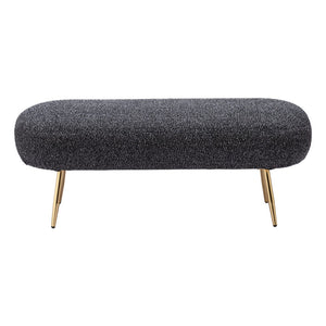 HomeRoots 48" Black and Gold Upholstered Bench - Stylish Entryway Seating with Storage for Shoes and Keys 668845