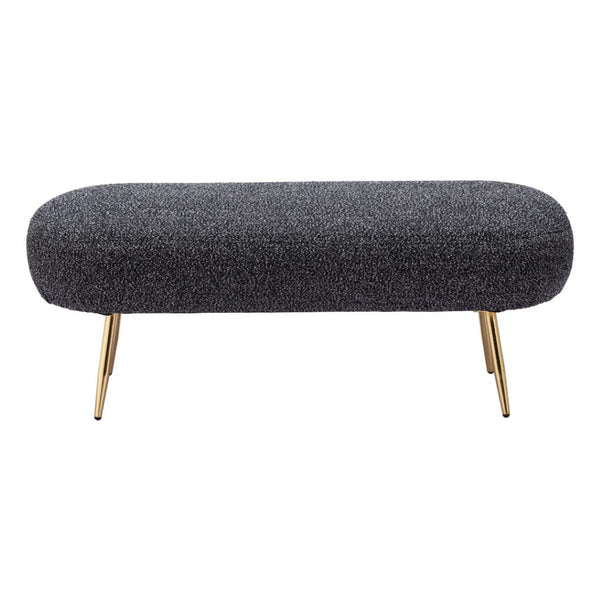 HomeRoots 48" Black and Gold Upholstered Bench - Stylish Entryway Seating with Storage for Shoes and Keys 668845