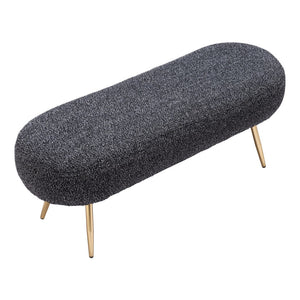 HomeRoots 48" Black and Gold Upholstered Bench - Stylish Entryway Seating with Storage for Shoes and Keys 668845