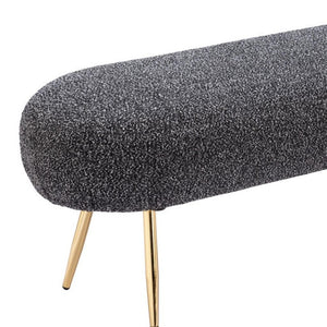 HomeRoots 48" Black and Gold Upholstered Bench - Stylish Entryway Seating with Storage for Shoes and Keys 668845