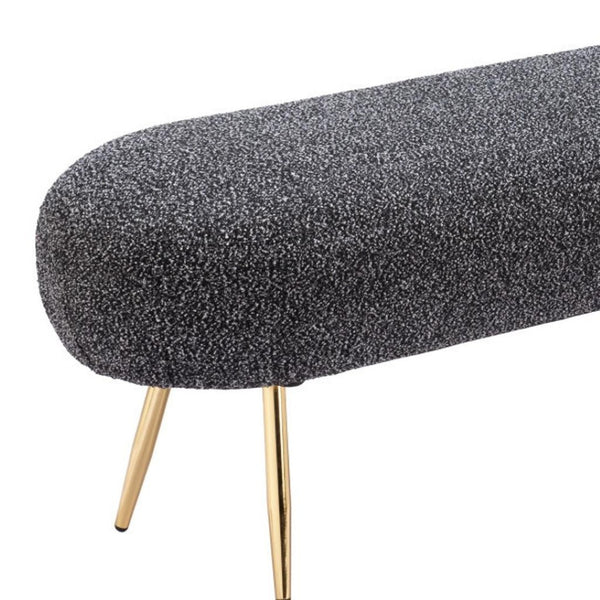 HomeRoots 48" Black and Gold Upholstered Bench - Stylish Entryway Seating with Storage for Shoes and Keys 668845