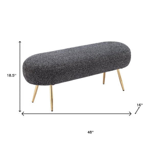 HomeRoots 48" Black and Gold Upholstered Bench - Stylish Entryway Seating with Storage for Shoes and Keys 668845