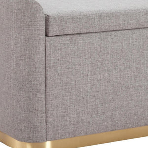 HomeRoots 48" Elegant Gray and Gold Upholstered Bench – Versatile Seating for Entryways, Bedrooms & More! 668846