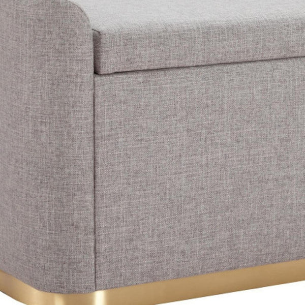 HomeRoots 48" Elegant Gray and Gold Upholstered Bench – Versatile Seating for Entryways, Bedrooms & More! 668846