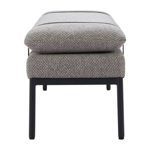 HomeRoots 48" Gray and Black Fabric Upholstered Bench - Stylish, Durable Seating for Entryways & Hallways 668847