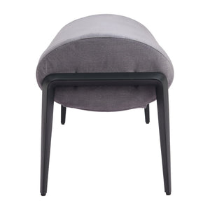 HomeRoots 54" Gray Upholstered Bench with Black Accents - Stylish Entryway Seating for Home Decor & Storage 668848