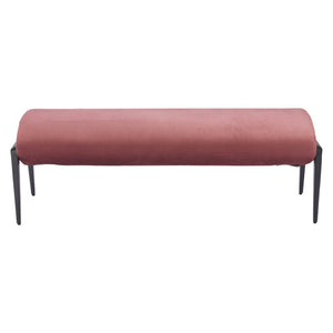 HomeRoots 54" Stylish Brown and Black Upholstered Bench with Sturdy Steel Legs - Perfect for Entryways & More! 668849