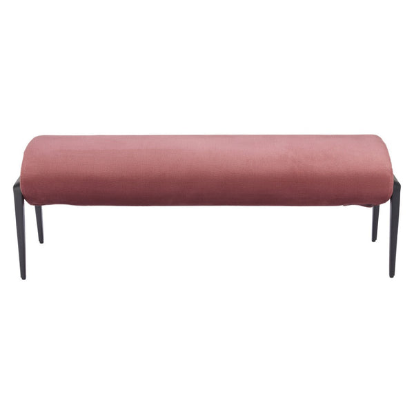 HomeRoots 54" Stylish Brown and Black Upholstered Bench with Sturdy Steel Legs - Perfect for Entryways & More! 668849