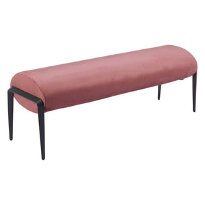 HomeRoots 54" Stylish Brown and Black Upholstered Bench with Sturdy Steel Legs - Perfect for Entryways & More! 668849