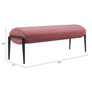 HomeRoots 54" Stylish Brown and Black Upholstered Bench with Sturdy Steel Legs - Perfect for Entryways & More! 668849
