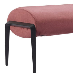 HomeRoots 54" Stylish Brown and Black Upholstered Bench with Sturdy Steel Legs - Perfect for Entryways & More! 668849