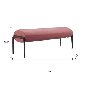 HomeRoots 54" Stylish Brown and Black Upholstered Bench with Sturdy Steel Legs - Perfect for Entryways & More! 668849