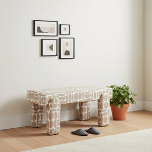HomeRoots 40" Upholstered Bench - Modern Fabric Seating for Entryway, Hallway, or Laundry Room Utility & Style 668852